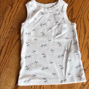 abercrombie kids White Tank Top with Black Bow Print